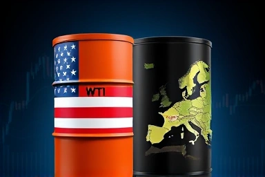WTI and Brent crude oil barrels, financial markets