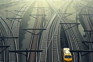 Interconnected railway network symbolizing business strategy