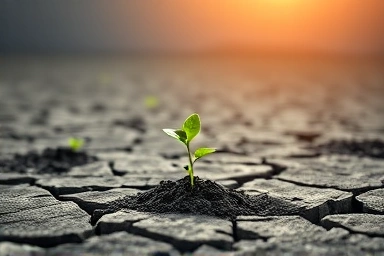 Unique seedling breaking through competition, symbolizing creative monopoly.