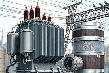 Close-up of a transformer symbolizing AC's efficiency in the War of Currents.