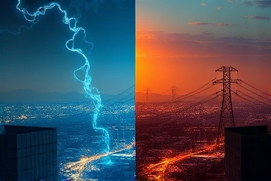 Modern interconnected city powered by widespread AC