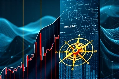 Stock market crash vs. AI network, with a compass.