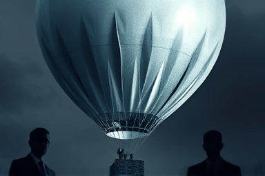Metaphorical financial bubble about to burst, with investors.