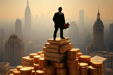 Symbolic depiction of historical wealth and industrial power.