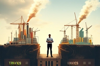Metaphorical trap of success: old industry crumbles, new one advances.