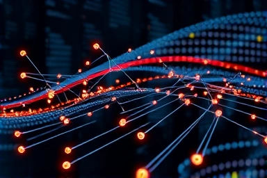 Conceptual art of advanced in-memory computing and data processing.