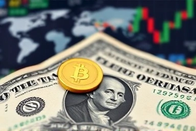 US dollar bill with dissolving gold outline, symbolizing monetary shift.