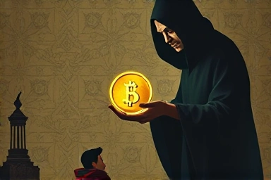Deceptive financial scam, Ponzi scheme illustration, false promise