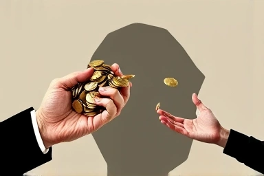 Wealth inequality symbolized by coins and disparity.