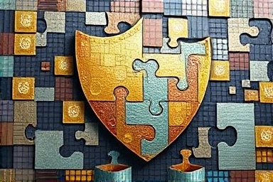 Abstract mosaic representing a balanced and resilient investment portfolio.