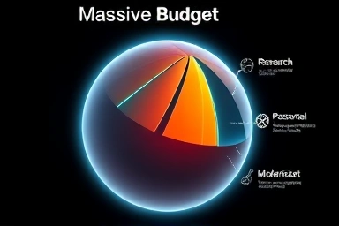 Abstract representation of US defense budget allocation and structure.
