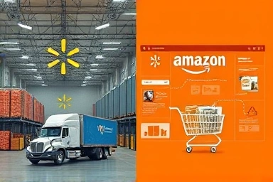 Walmart logistics vs Amazon digital retail comparison