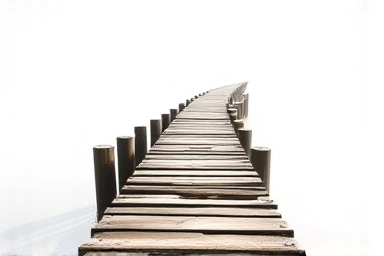 Metaphorical bridge with worn sections showing wealth transfer challenges.