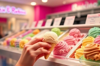 Baskin-Robbins ice cream flavors, choosing a scoop