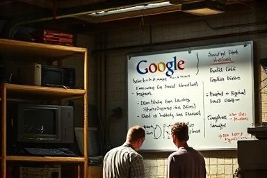Garage startup scene with early tech and focused founders.
