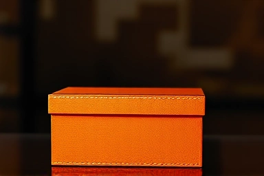 Iconic Hermes orange box, luxury packaging, elegant simplicity