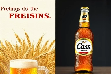 Evolution of Korean beer marketing: Hite's barley to Cass's modern appeal.