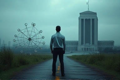 Man at crossroads, lost vision, decentralized vs corporate paths