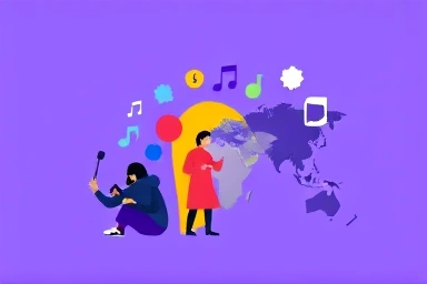 Symbolic representation of K-Pop evolution, innovation, and global reach.