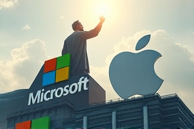 Microsoft and Apple titans in a symbolic business battle