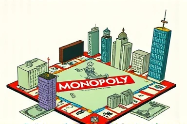 Symbolic illustration of Monopoly critiquing capitalism