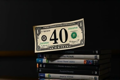 Dollar bill with 40, old DVDs, frustration, inspiration