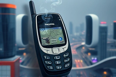 Symbolic image of Nokia's decline, technology shift, business lessons