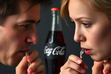 Blind taste test participants reacting to cola flavors