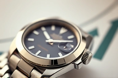 Luxurious Rolex watch, symbolizing financial stability and investment.