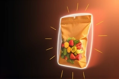 Snack bag as a protective shield for food quality.
