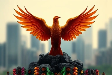 Phoenix rising, symbolizing business recovery and resilience