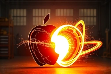 Symbolic representation of Jobs and Wozniak's synergy creating Apple.