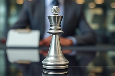 Chess king piece symbolizing strategic leadership