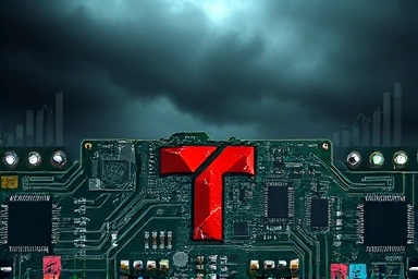 Symbolic representation of corporate downfall, shattered electronics.