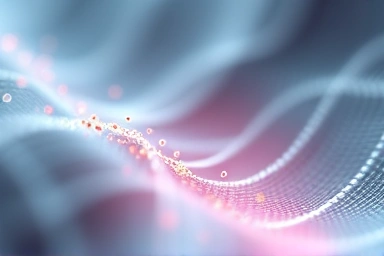Abstract visualization of heat-generating fabric technology.