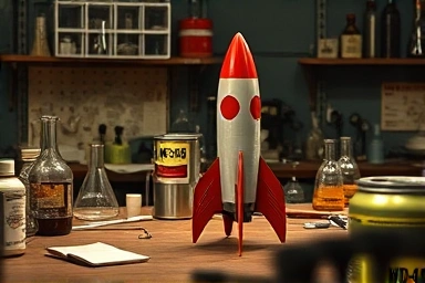 Vintage lab, WD-40, rocket development, scientific discovery