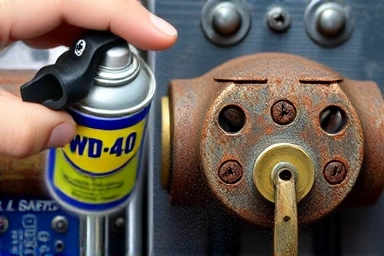 WD-40 spray, rusty lock, penetrating power, problem-solving