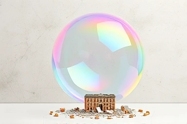 Metaphorical image of a bursting business bubble.