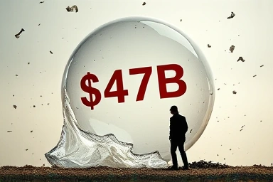 Symbolic image of a large business bubble bursting.