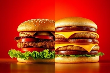 Whopper vs Big Mac burger comparison, flame-grilled vs balanced taste