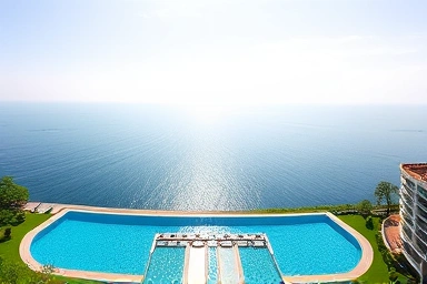 Busan Ananti Hilton infinity pool overlooking the East Sea