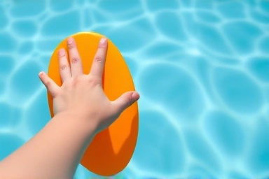 Children's safety equipment in a hotel pool