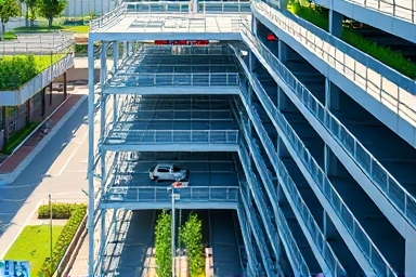 Modern parking garage in a cultural complex