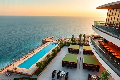 Sprawling Busan bakery complex with ocean view