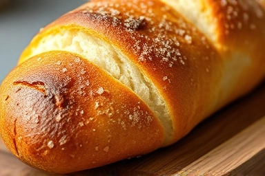 Freshly baked golden salt bread