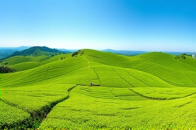 보성 대한다원의 푸르른 녹차밭 풍경