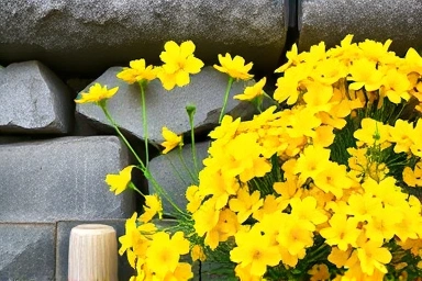 청산도 돌담길과 유채꽃