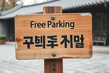 하동 최참판댁 무료 주차장 안내 표지판