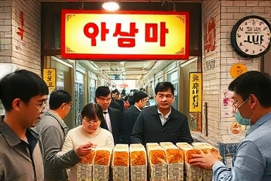 익산 남부시장 솜리치킨 본점 전경 및 포장 고객