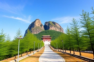 진안 마이산의 아름다운 풍경과 탑사로 향하는 등산로